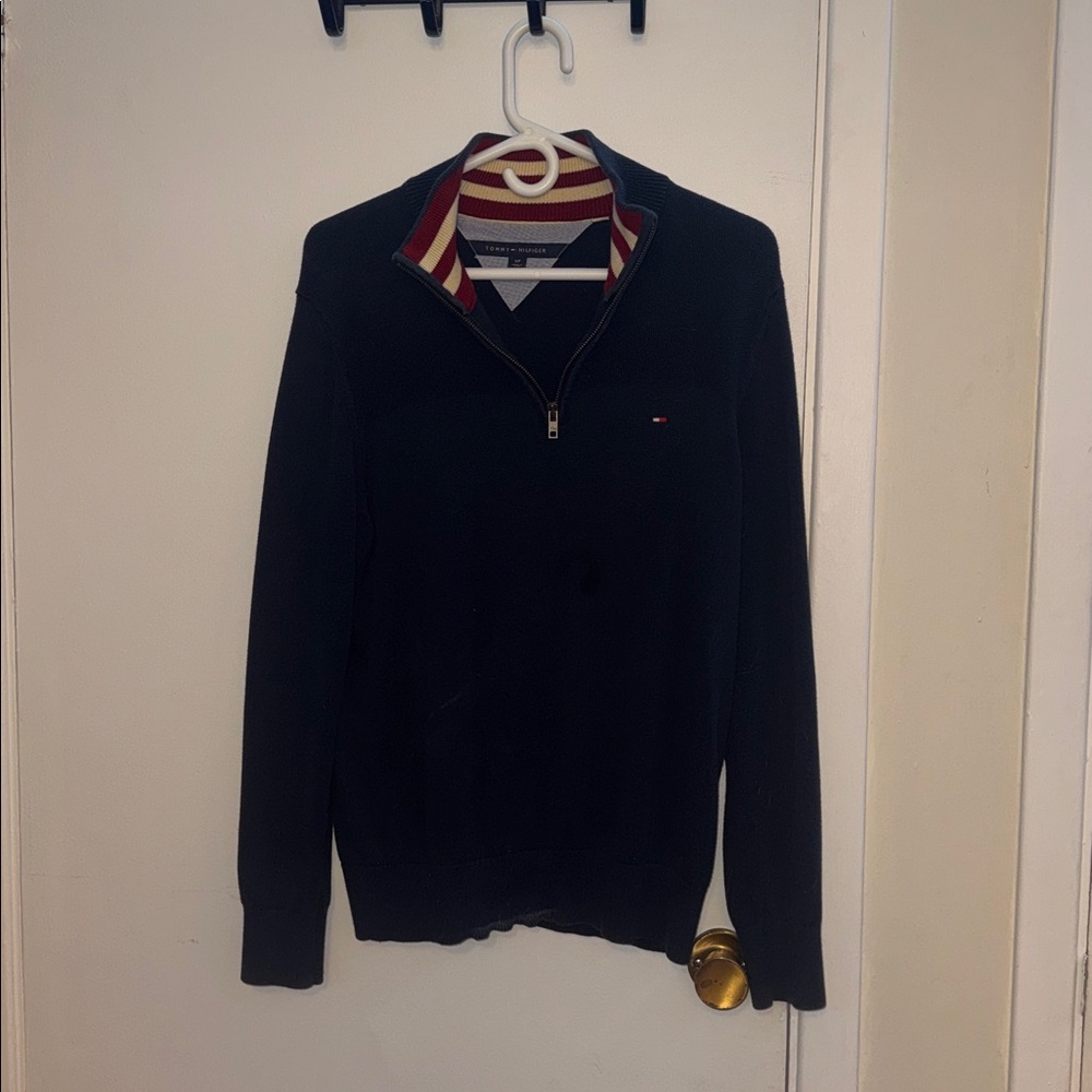 Tommy Hilfiger Men's Navy Zip-Up Sweater